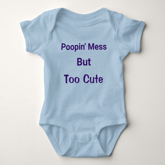 Funny Poopin Mess zu Niedlich Blue Baby Boy Newbor Baby Strampler (Vorderseite)