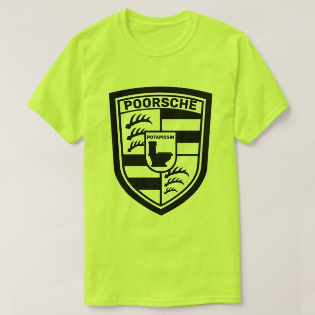 Funny Poorsche Potapissin T-Shirt (Design vorne)