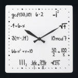 Funny Pop Quiz Math Genius<br><div class="desc">Funny Mathe Genie Wanduhr. Einfache Wanduhr der Mathematikgleichung. Pop Quiz. Gutes Geschenk für Ihren Mathematikassistenten. Weiße Kreide mit schwarzem Brett.</div>