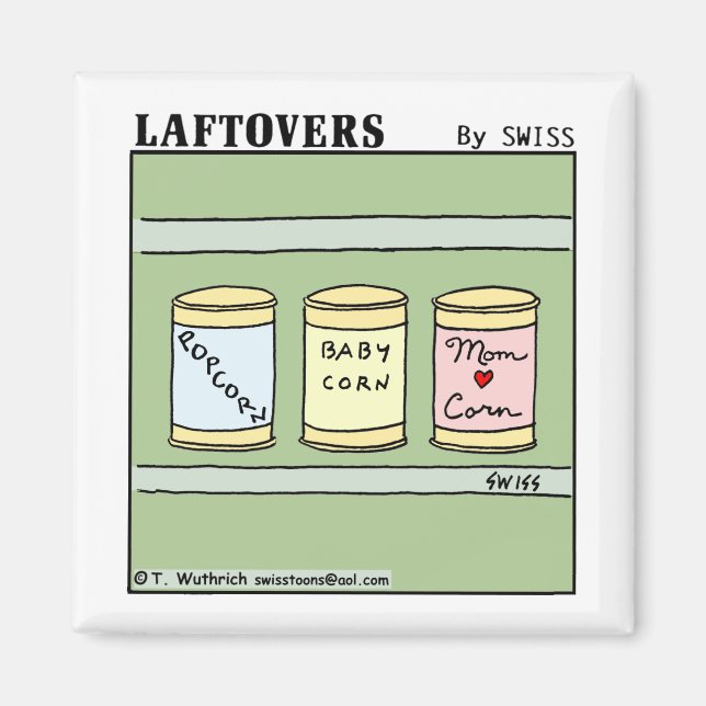 Funny Popcorn Baby Corn Mama Familie Cartoon Art Magnet (Vorne)