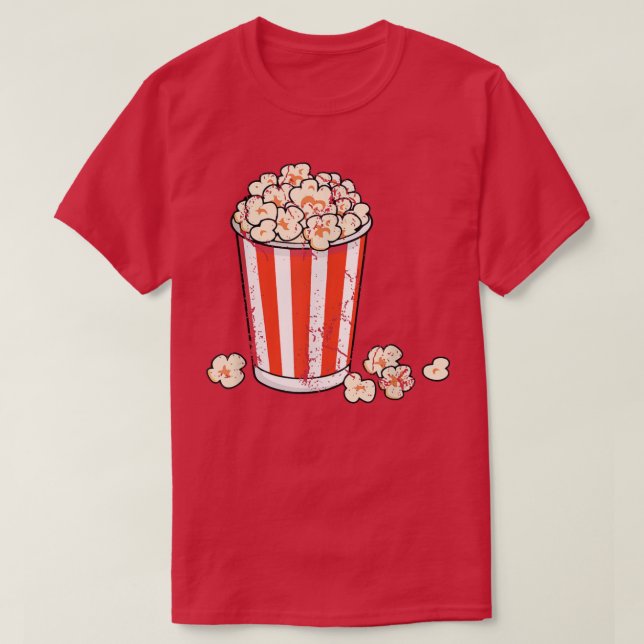 Funny popcorn bag movie theater family movie night T-Shirt (Design vorne)