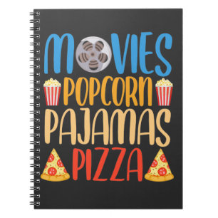 Funny Popcorn Film und Pizza Film Food Night Notizblock