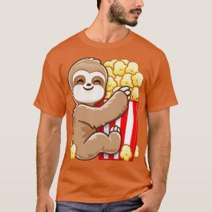 Funny Popcorn Lazy Chill Niedlich Sloth T-Shirt