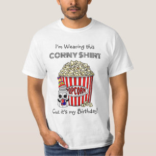 Funny Popcorn Pun   Mein Geburtstag T-Shirt