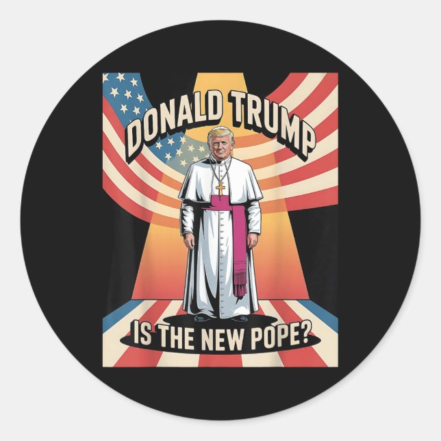 Funny Pope & amp; Präsident Donald Trump, katholis Runder Aufkleber (Vorderseite)