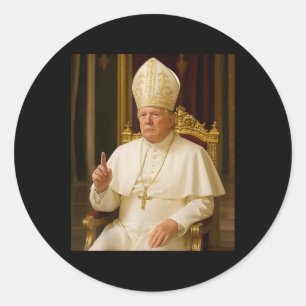 Funny Pope Trump T-Shirt Meme Funny Runder Aufkleber