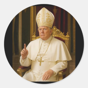 Funny Pope Trump T-Shirt Runder Aufkleber