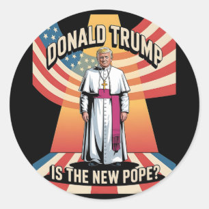Funny Pope und Präsident Donald Trump2 Runder Aufkleber