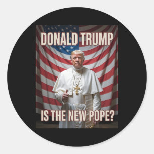 Funny Pope und Präsident Donald Trump5 Runder Aufkleber