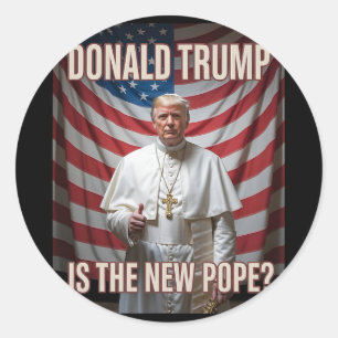 Funny Pope und Präsident Donald Trump9 Runder Aufkleber