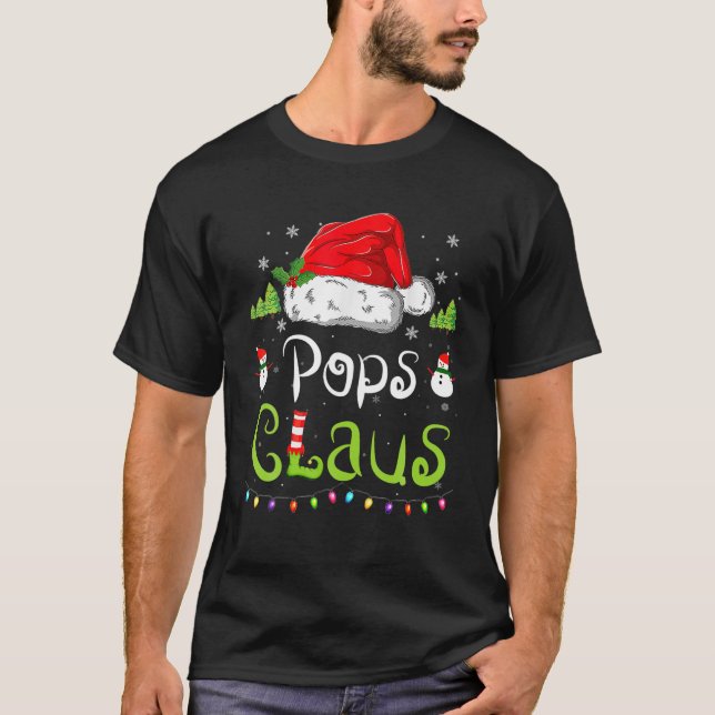 Funny Pops Claus Christmas Pajamas Weihnachtsmannm T-Shirt (Vorderseite)