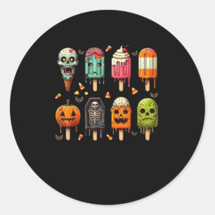 Funny Popsicle Summer Horror Halloween IceCream Su Runder Aufkleber