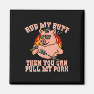 Funny Pork Lover Ribs Geschenke für Pig Grillen Lo Magnet