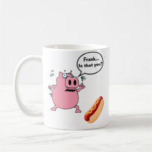 Funny Porky Pig trifft Frankfurter Hot Dog Liebhab Kaffeetasse