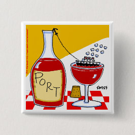 Funny Port Wein Cartoon Bon Voyage Party schmecken Button