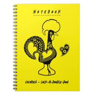 Funny portugiesisches Rooster Moderne Silhouette Notizblock