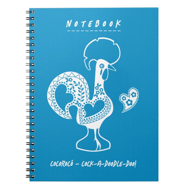 Funny portugiesisches Rooster Moderne Silhouette Notizblock (Vorderseite)