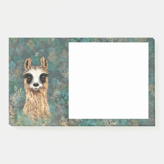 Funny Post it Notes Neugieriges Baby Llama Post-it Klebezettel (Vorderseite)