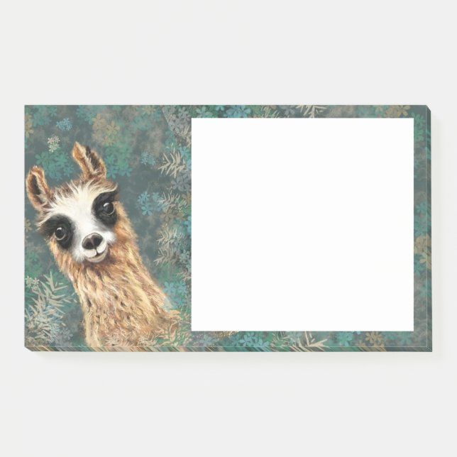 Funny Post it Notes with Curious Baby Llama Post-it Klebezettel (Vorderseite)