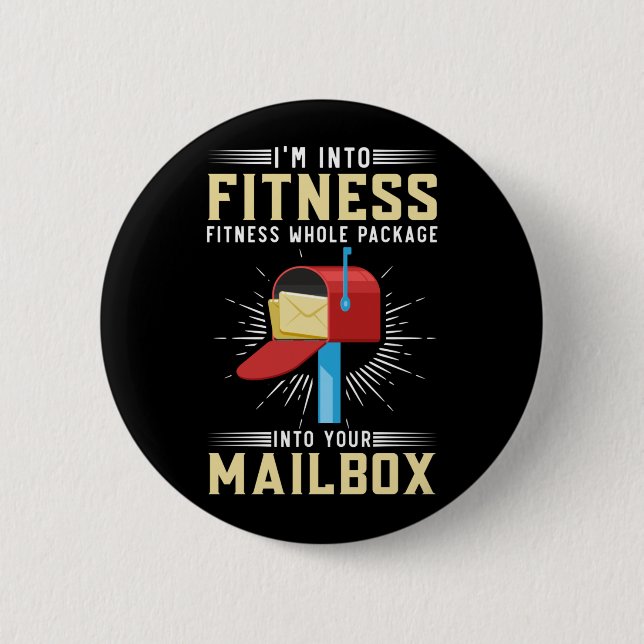 Funny Postal Fitness Postman Button (Vorderseite)