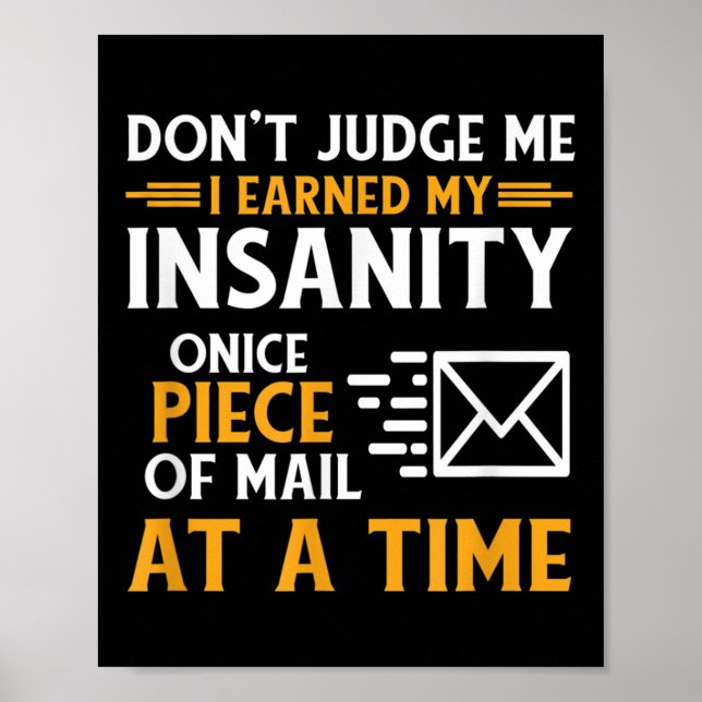Funny Postal Mail Carrier Kurier Quote Poster (Vorne)
