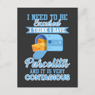 Funny Postal Worker Mailman Mail Carrier Parcel Postkarte