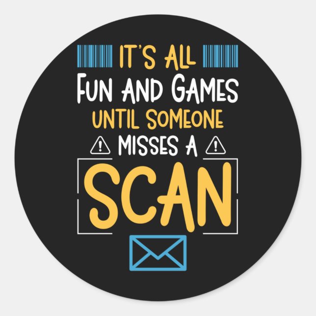 Funny Postal Worker Mailman Runder Aufkleber (Vorderseite)