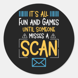 Funny Postal Worker Mailman Runder Aufkleber