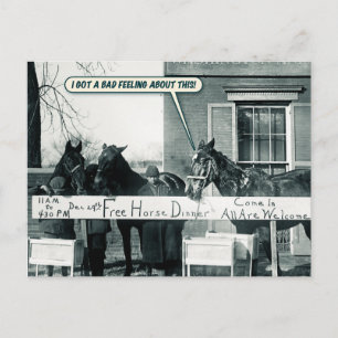 Funny Postcard - Abendessen am Pferd Postkarte