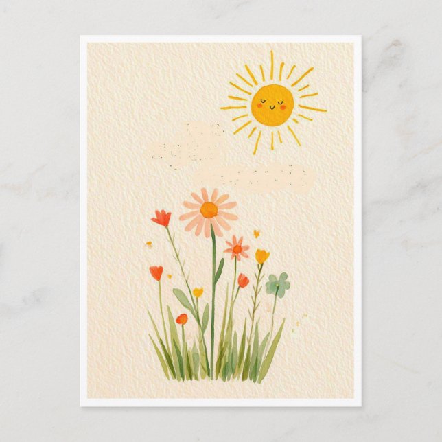 Funny postcard. Summer day Postkarte (Vorderseite)