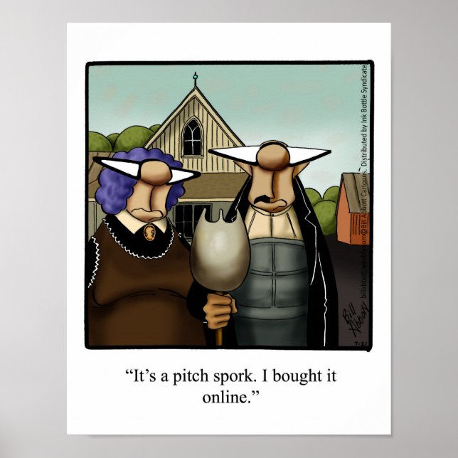 Funny Poster Art "Pitch Spork" Cartoon (Vorne)
