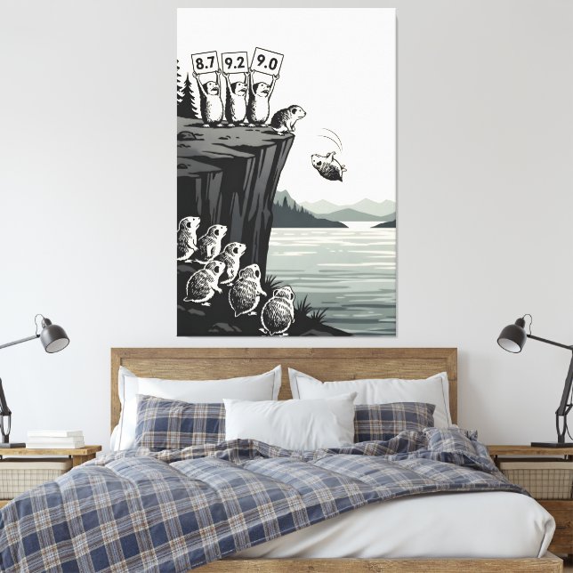 Funny poster featuring lemmings canvas print leinwanddruck (Insitu (Schlafzimmer))