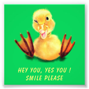 Funny Poster mit Happy Duck Smile - Benutzerdefini