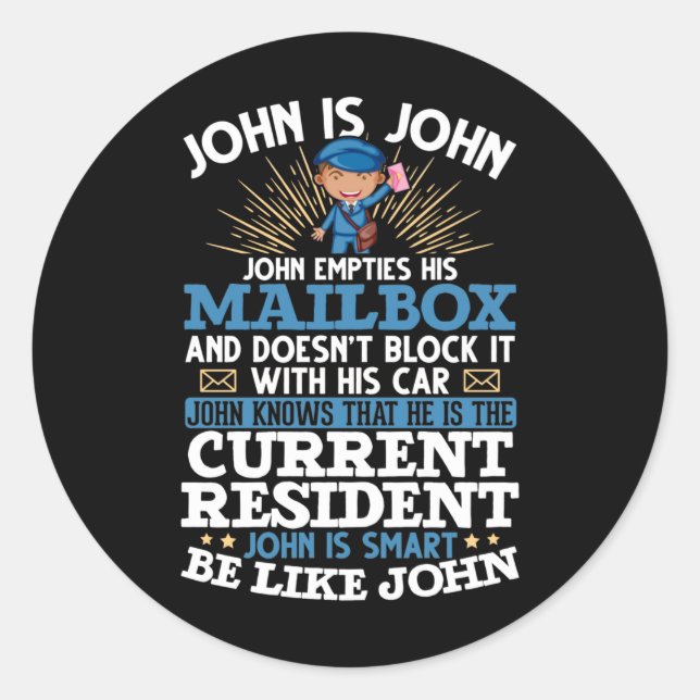 Funny Postman Mailman Postal Worker Runder Aufkleber (Vorderseite)