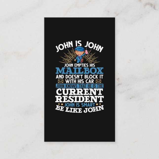 Funny Postman Mailman Postal Worker Visitenkarte (Vorderseite)