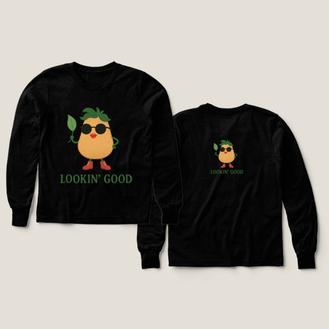 Funny Potato Boys Long Sleeve Shirt (Design Vorder- & Rückseite)
