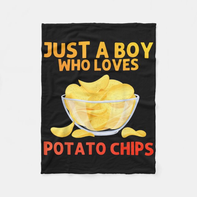 Funny Potato Chips Kunst für Männer Jungen Kinder  Fleecedecke (Vorderseite)