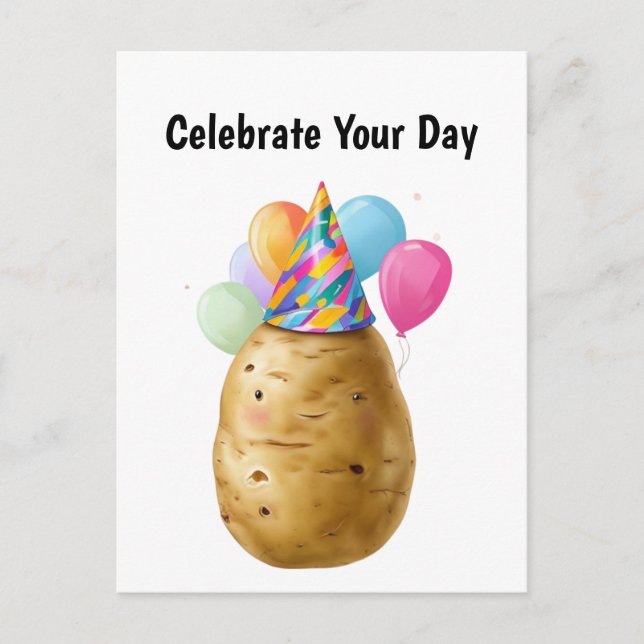 Funny Potato Geburtstagsgeschenk Kartoffel Postkarte (Vorderseite)
