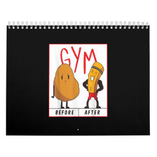 Funny Potato Gym Before After Workout Geschenk Fit Kalender