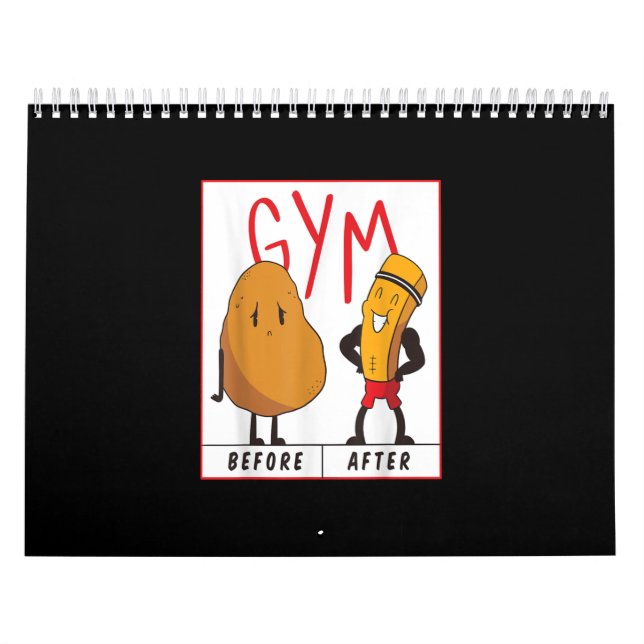 Funny Potato Gym Before After Workout Geschenk Fit Kalender (Titelbild)