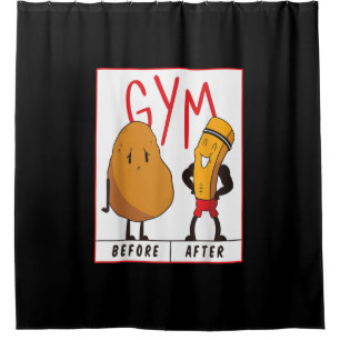 Funny Potato Gym vor dem Workout Geschenk Fitness Duschvorhang