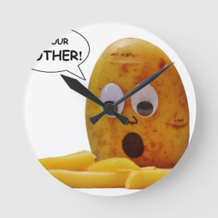 Funny  Potato Runde Wanduhr