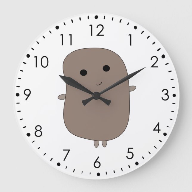 Funny Potato Wall Clock Große Wanduhr (Vorderseite)