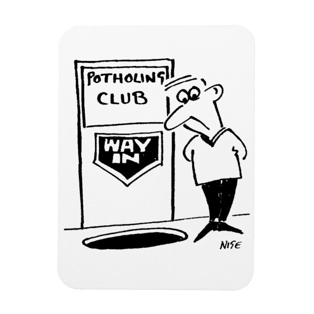 Funny Potholing Club Eintritt in den Cartoon Magnet (Vertikal)