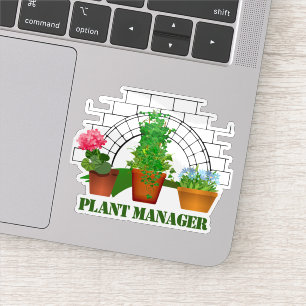 Funny Potted Blume Pflanze Manager Personalisiert Aufkleber