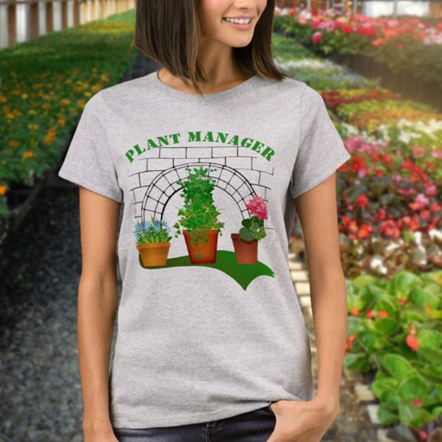 Funny Potted Blume Pflanze Manager T-Shirt (Von Creator hochgeladen)