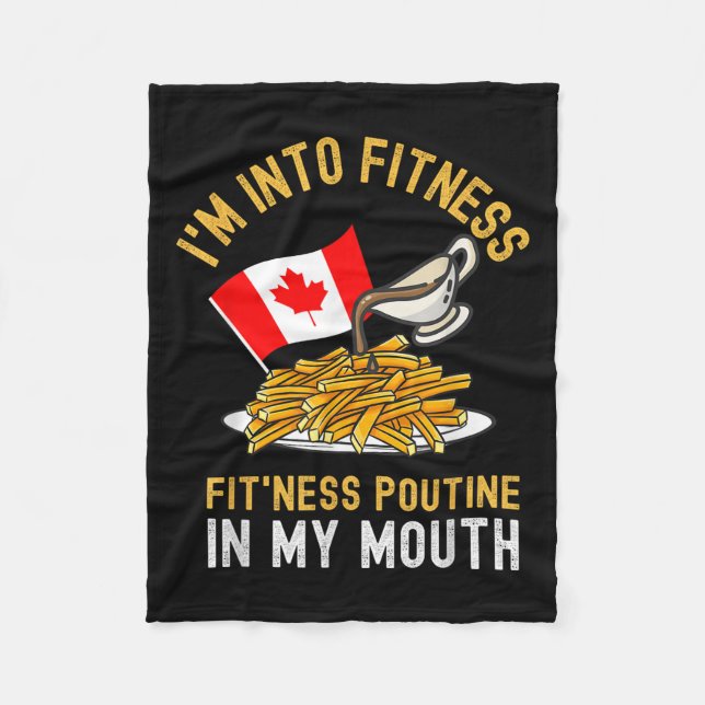 Funny Poutine Routine Im Fitness Canadien Fleecedecke (Vorderseite)