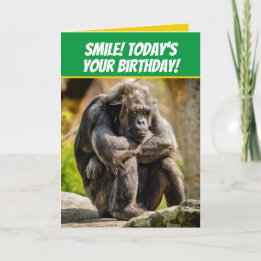 Funny Pouting Schimpanse wie Grumpy Old Man Karte