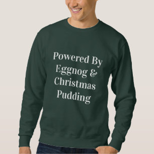 Funny Powered by Eggnog Christmas Men's Sweater Sweatshirt