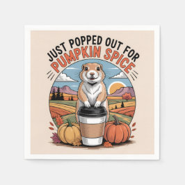 Funny Prairie Dog Fall Pumpkin Spice Humor Serviette
